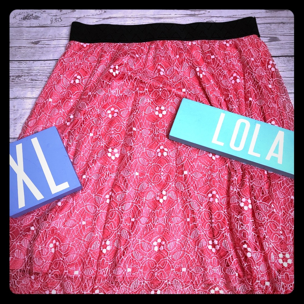 LuLaRoe Coral lace Lola skirt